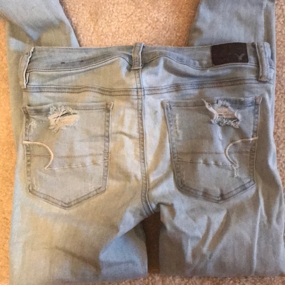 AE Mid Rise Light-wash Ripped Skinny Jeans - Picture 6 of 6